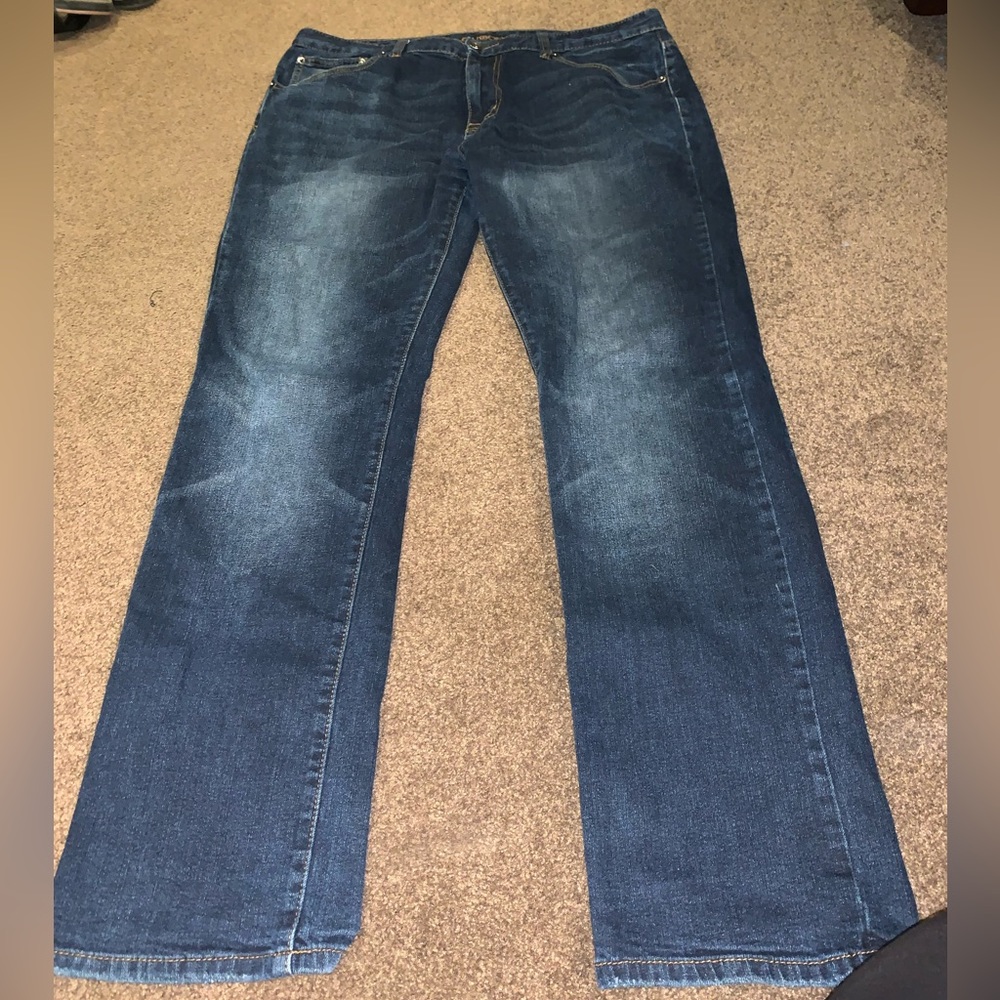 Carbon 36x34 relaxed straight blue denim jeans
